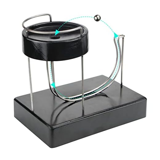 Magoog Perpetual Motion Machine Simulator, Kinetic Art Perpetual Motion Device Toy, Stable Electromagnetic Drive, Educational Toy for Teaching Kids, Science Physics Gadget for Home and Office, Black