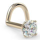FreshTrends 20G 2.5mm 0.06 ct. tw Diamond 14K Yellow Gold Twist Screw Nose Ring I1