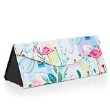 2 Pack Foldable Eyeglass Case, Cute Designs Flamingo & Pink Rose Floral Pattern, Triangle Glasses Pr