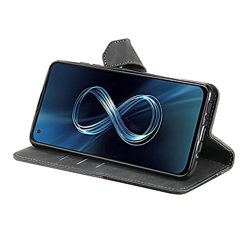 Grandcaser Capa para Zenfone 8 Ultrafino Couro Magnético Construído con 3 Slots Cartão Flip Stand à