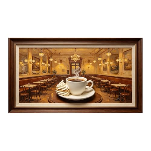 Murazorika 3D Large Wall Art，Vintage Coffee Cup with Cream