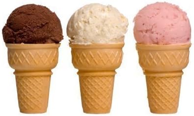 Vanilla, Strawberry, Chocolate Icecream Cones 12 Standup Edible Premium Wafer Paper Cake Toppers Decoration 12 X 55Mm