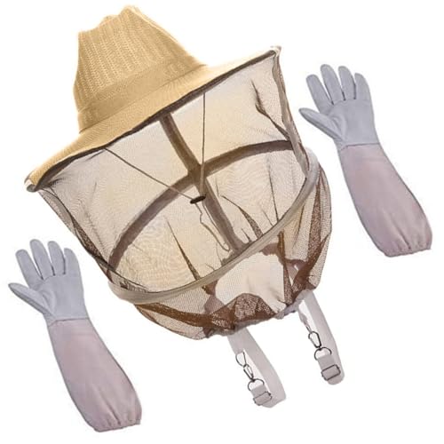Guantes y sombrero de apicultor de algodón, fáciles de poner y quitar