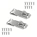 2pcs Door Hasp Latch Lock 5 Inch Stainless Steel Safety Packlock Clasp Thick Door Gate Lock Hasp with Screws Brushed Finish for Furniture