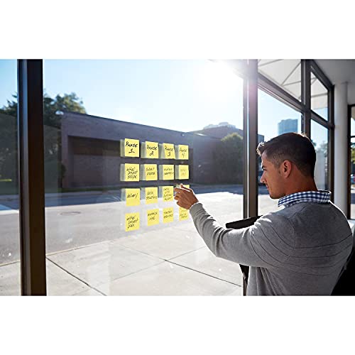 Image of Post-it Super Sticky Notes, 3 x 3-Inches, Canary Yellow /Electric Glow Collection, 24-Pads /Pack (654-24SSCYN)