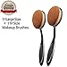 Beautia 2PACK Oval Makeup Brushes, Foundation, Blusher. Contouring Makeup Tools (XL & L)