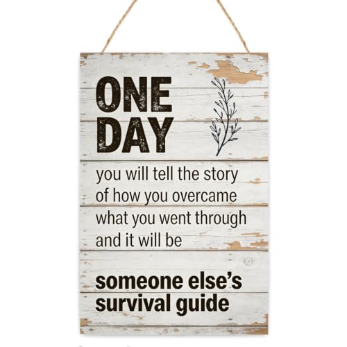 OERNCDFJ One Day You Will Tell The Story Wooden Hanging Sign Wall Art Decor