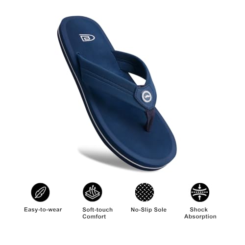 Image of Men's Flip Flops & Slippers | Lightweight Anti-Skid Thong Sandals | Comfortable Cushioned Chappals for Daily, Indoor, Outdoor, Beach & Casual Wear