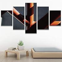 SIGNWIN 5 Panel Canvas Wall Art Architecture & Maps Closeup Cool Industrial Multicolor Patterns for Home Decorations Ready to Hang - 60