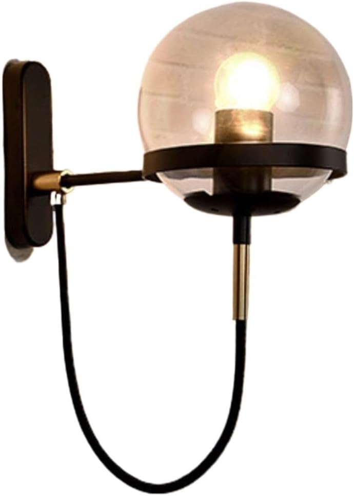 Nordic s Ball Wall Lamp Vintage Restaurant Hotel Bedside Lamp Industrial Wind Circle Iron Wall Lamp(Color:E)