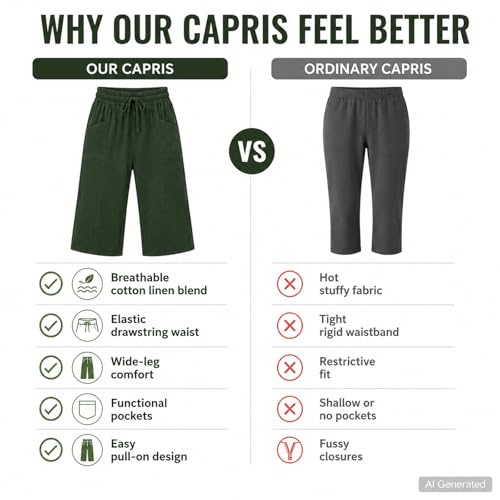 Pantalon à taille élastique en coton et lin pour des journées sereines