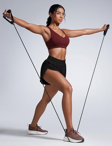 Image of CRZ YOGA Butterbreeze Cross Back Sports Bras | Medium Support, Removable Pads, Training, Fast Dry, Scoop Neck, Cut-Out, Adjustable Wide Straps, for Women