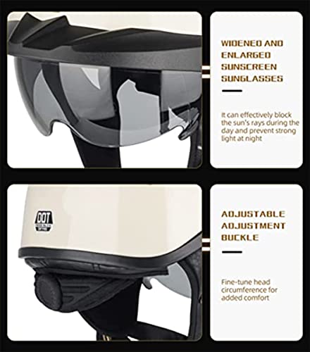 Motorcycle 3/4 Open Face Helmet, German Baseball Cap Motorcycle Half Helmets With Visor Skull Cap Helmet Men And Women For Scooter Moped Cruiser Dot Approved 4,Xxxl #TOP3