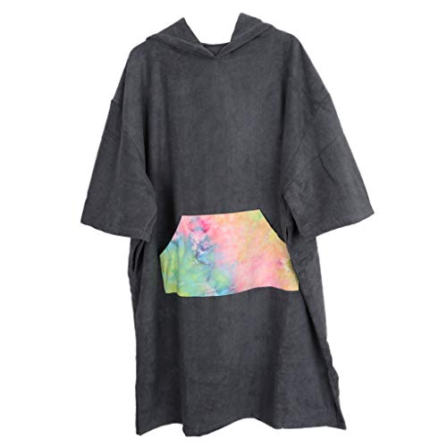 IPOTCH Unisex Microfiber Surf Beach con Capucha Poncho Absorbente de Agua Secado Rápido Albornoz (Traje de Cambio de Bata/Toalla)