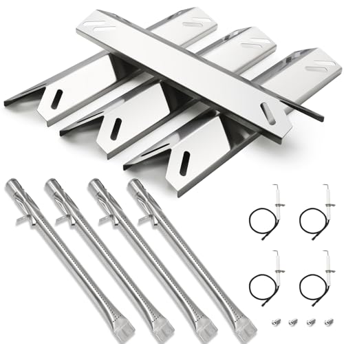 Image of Hiorucet Grill Replacement Parts for Cuisinart 4 Burner Gas Grill GAS9456AS GAS2456AS GAS9456ASO GAS1456ASO, Stainless Steel Heat Plate Burner Igniter for Cuisinart Grill Parts Gas9456as