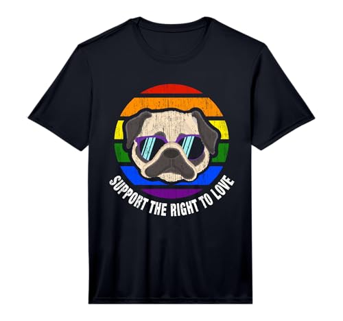 Pug Dog Gay Rainbow Flag Sunset LGBT Pride Performance T-Shirt