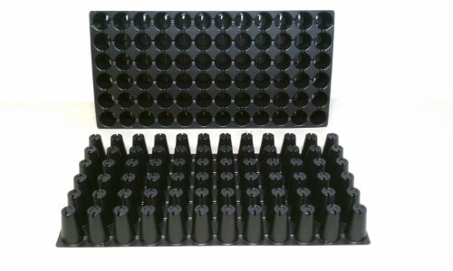 9GreenBox - 10 Plastic Seed Starting Trays - Each Tray Has 72 Cells ~ Cells are 1.44" Round X 2.38" Deep. Great Propagation Trays