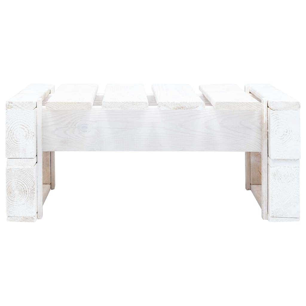 Otomana na taras, impregnowane drewno sosnowe, 60 x 60 x 25 cm, biała, wytrzymałe meble outdoorowe do ogrodu, na balkon, zestaw