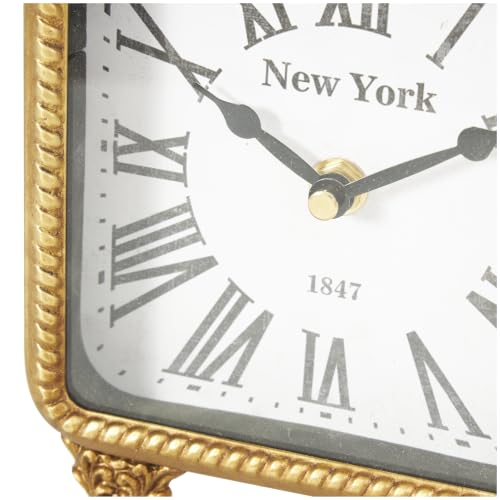 Reloj de metal de estilo antiguo dorado para decorar mesas de salón 5