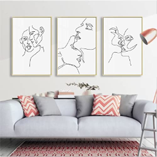 Affiche toile visages noirs nordique decoration murale salon deco minimaliste