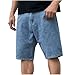 Men's Vintage Washed Jean Shorts Straight Leg Summer High Waisted Loose Fit Casual Denim Shorts with Pockets