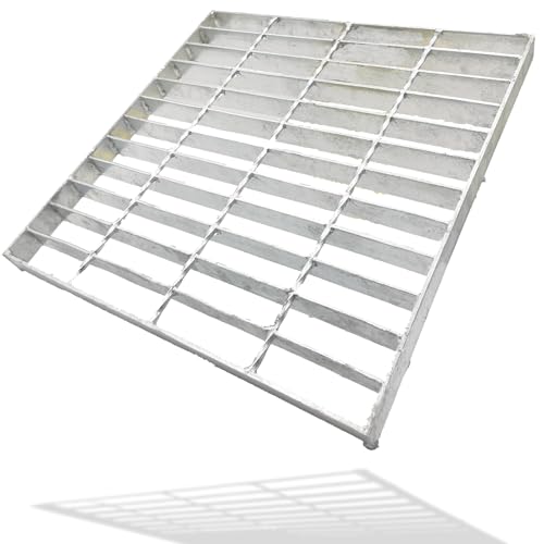 Image of Galvanized Steel Drain Grate, Driveway Channel Cover 18x18 in