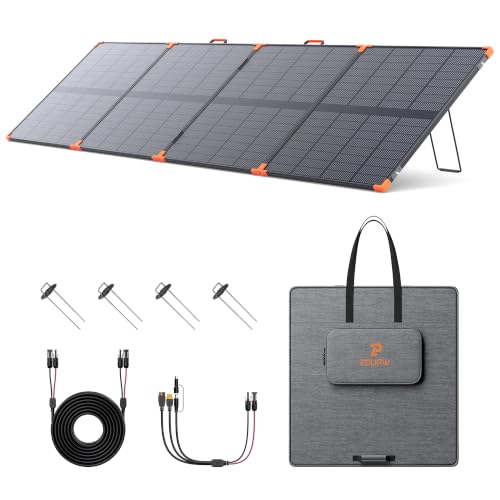 Image of ZOUPW 450W PRO Bifacial Portable Solar Panel,25.6% N-Type 16BB Foldable | IP68 Waterproof, 4-Zone Anti-Shading,20.9 lbs, 4-in-1 Connector for EcoFlow Delta /Anker /Jackery /Bluetti, Off-Grid RV Camping