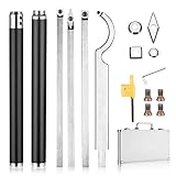 sgorbie tornio 【Attrezzi per la lavorazione del legno e accessori】 - Il set include 4 tipi di utensili rotanti: cavo rotondo 8,9 x 8,9 x 1,8 mm, tornitore rotondo 12 x 12 x 2,5 mm, quadrato ruvido 11 x 11 x 2 mm, diamante dettagliato, rombo 30 x 10 x 2,5 mm con un set aggiuntivo. Lame in metallo duro. Una valigetta in alluminio per il trasporto