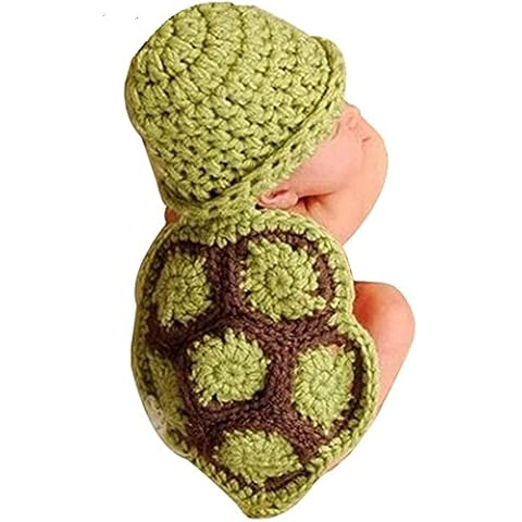 Newborn Photography Props Baby Boys Girls Photo Shoot Props Crochet Knit Hat Diaper Outfits (Turtle) Cover