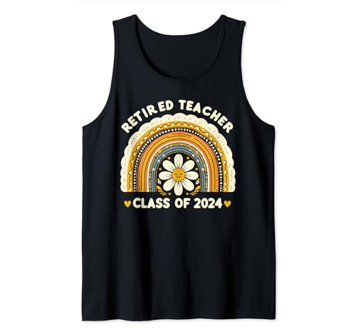 Retired Teacher Class of 2024 Rainbow Retirement Camiseta sin Mangas