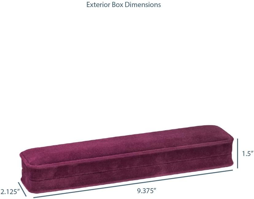 Miniatura 4 de Allure - Caja de pulsera de gamuza color burdeos, elegante estuche de pulsera de diamantes, con interior de terciopelo burdeos, caja de regalo de