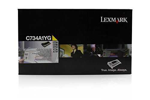 Toner Jaune Lexmark 0C734A1YG d'Origine pour des Impressions CS 736 dn Précises