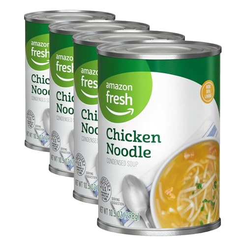 Amazon Fresh, Chicken Noodle, Condensed Soup, 10.5 Oz (Previously Happy Belly, Packaging May Vary) (Pack of 4)