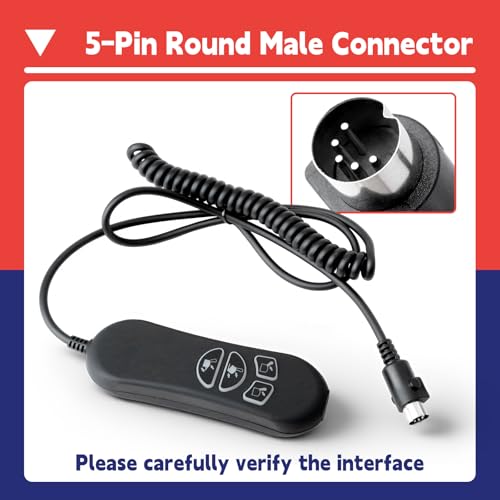 Télécommande rétroéclairée avec port USB 5 broches pour moteur de fauteuil - 4