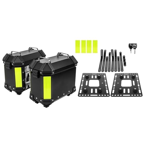 VTAIEX Motorrad-Aufbewahrungsbox Motorrad-Seitenkoffer, Satteltasche, Aluminium-Gepäckträger, Zubehör Für H-ONDA CRF1000L CRF1100L Adventure Für VOGE DS525X 525DSX 500R(Nero)