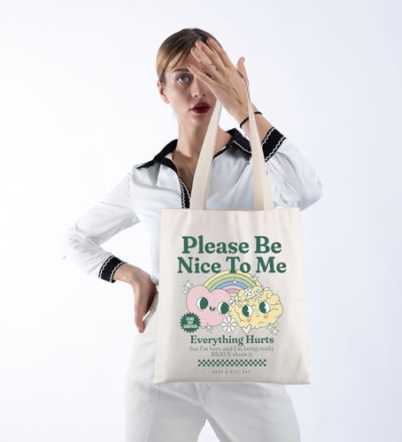 Bolso Tote Please Be Nice 12.6 x 0.4 x 15.6 pulgadas miniatura 5
