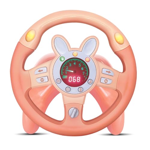 Kids Steering Wheel Toy with Vibration, Driving Simulated Steering Wheel Toy for Backseat, Educational Learning Sensory Toy,Simulated Car Toys with Light Songs for Infant Preschool Kids Toddler Gifts