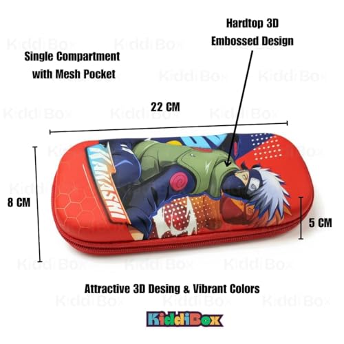 Image of KiddiBox Anime Pencil Box for Girls and Boys with DIY Lego Sharpener | Stylish Pencil Case for School, Student, Pen Case Holder, EVA Pencil Pouch for Kids, Stationary Pouch