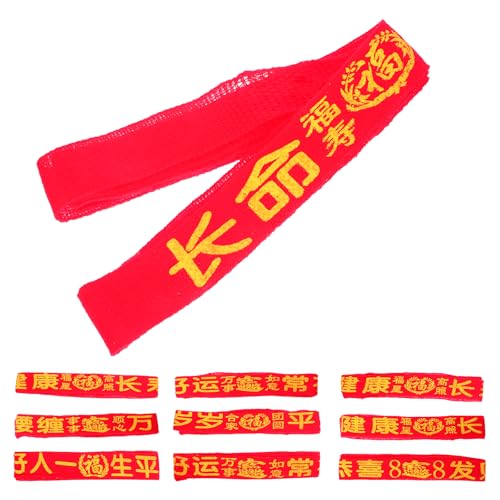 LOGOFUN 20pcs Handmade Single Layer Woven Red Waist Belt with Blessing Pendant for Auspicious Good Luck Protection Unisex Accessory3