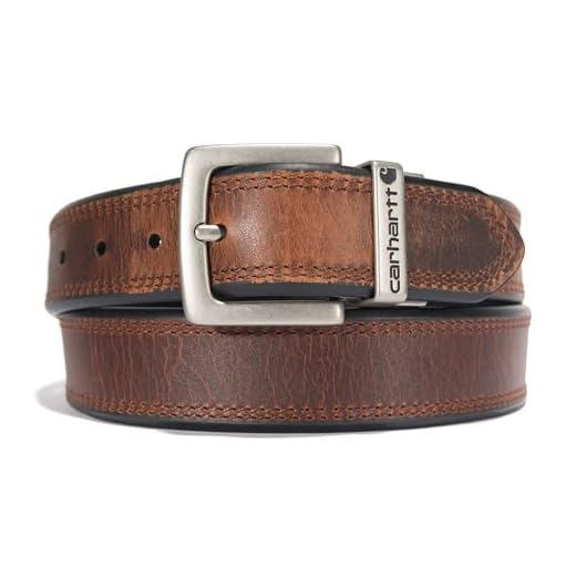 Carhartt Men's Casual Rugged Belts, Available in Multiple Styles, Colors & Sizes, Oil Finish Leather Reversible (Brown/Black), 36