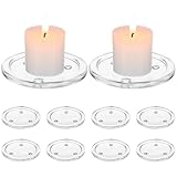 Quantité suffisante : le plateau en verre est un ensemble de plusieurs pièces, offrant suffisamment d'options pour différentes utilisations et occasions, photophore en verre, plateau en verre décoratif