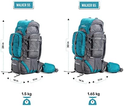 Tripole Walker 65 Litres Rucksack | Internal Frame with Metal Rod | Rain Cover | Bottom Opening | Laptop Section