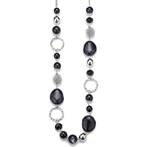 PEARL&CLUB Long Beaded Necklaces for Women - Sweater Chain Fashion Jewelry Necklace Gifts for Women (Black)