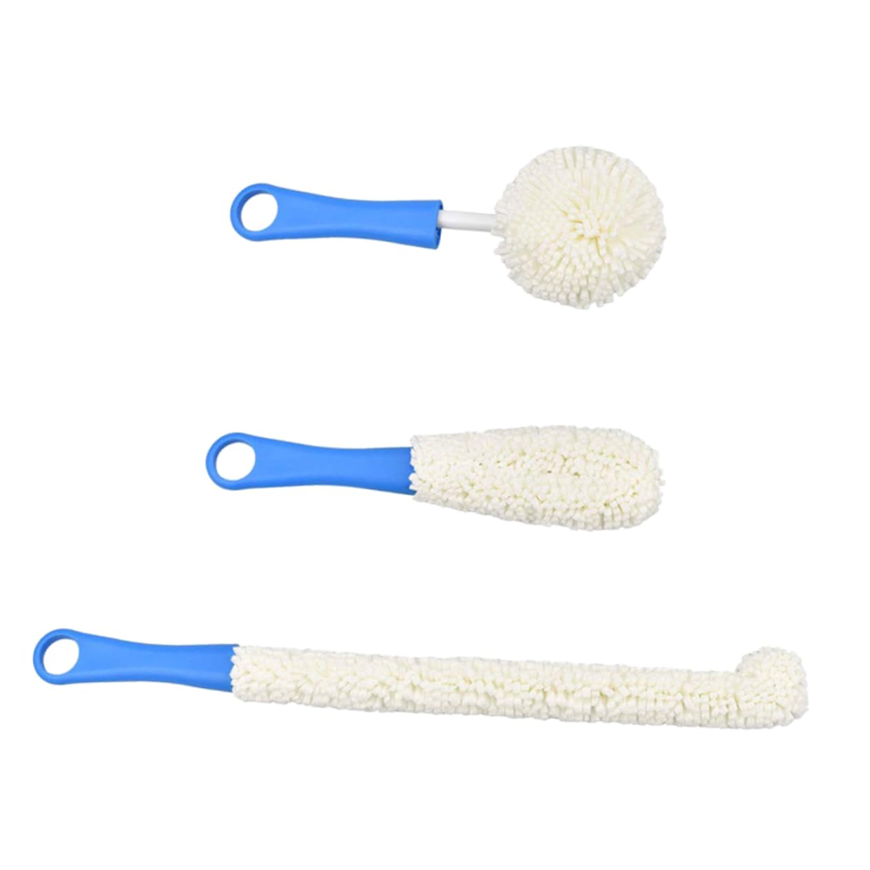 NULYLU 3-Piece Set Small Bottle Brush Cup Scrubber Brush Set for Cup Cleaning