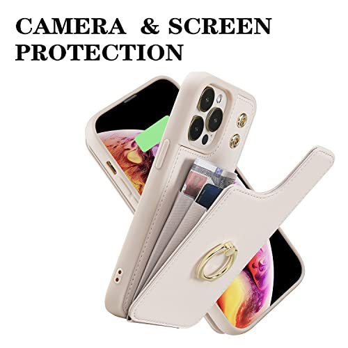 【J.DL直営店】iPhone 12 ケース 財布型 iPhone12pro 背面ケース おしゃれ iphone12 case カード収納 背面収納 アイフォン12 プロ 背面カード 360°回転リング スタンド機能 手触りが良い 女性用 人気 上質 ベージュ