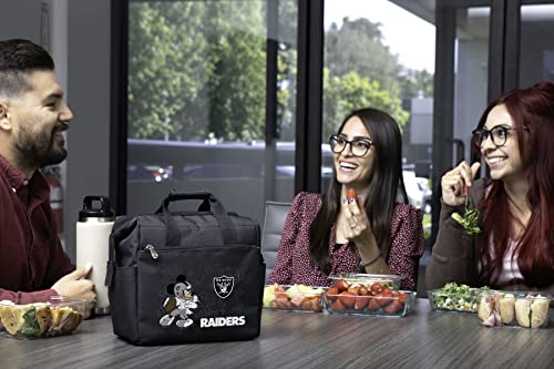 Image of PICNIC TIME NFL Mickey Mouse On The Go Lunch Bag - Soft Cooler Lunch Box - Insulated Lunch Bag, (Black)