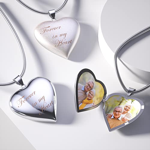 Fancy Sue Vintage Women Girls Heart Lockets Necklace That Holds 2 Pictures, Custom Photo Locket Personalized Necklace With Picture Text In Rose Sunflower Pendant #TOP1