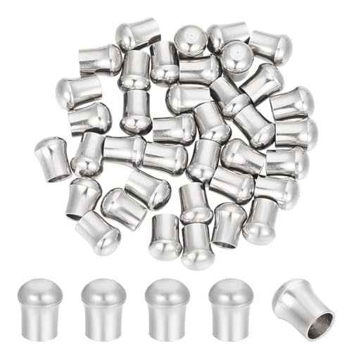 UNICRAFTALE About 50Pcs Stainless Steel Cord Ends End Caps 3mm Inner Diameter Column Cone Leather Cord Ends Jewelry Making Caps Bracelet End Caps Terminators Cord Finding for Necklace Jewelry Making