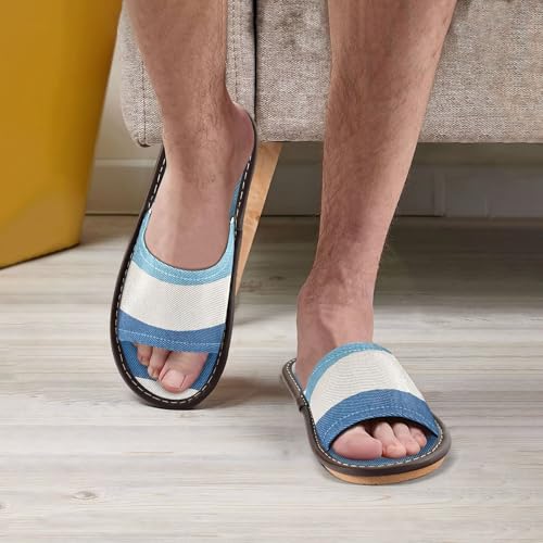 KLL Women Men's Shower Slippers Indoor Reusable Non-Slip Open Toe Home Shoes for Airplane Guests Party2