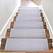 Acrabros Carpet Stair Treads Non-Slip (8.7 inch x 26 inch,Set of 7) Indoor, Heavy-Duty Safety Step Covers | Slip-Resistant Backing, No Adhesive | Soft, Light Gray Fabric | Washable and Reusable